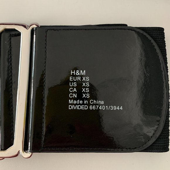 Black H&M Belt Faux Patent Leather and Stretch Fabric - XS - Picture 4 of 7